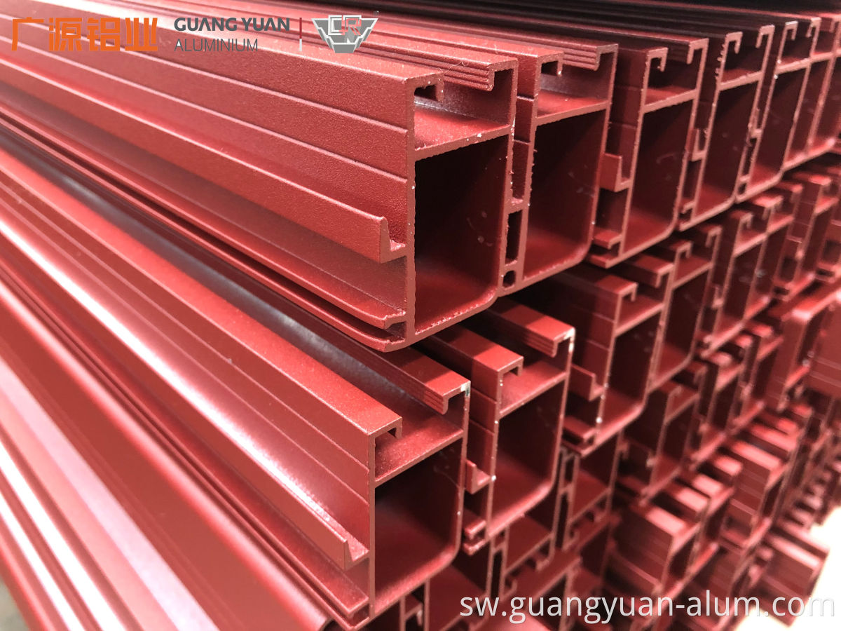 Guangyuan aluminium poda iliyofunikwa wasifu wa aluminium GUANGYUAN ALUMINIUM Powder Coated Aluminum Profile